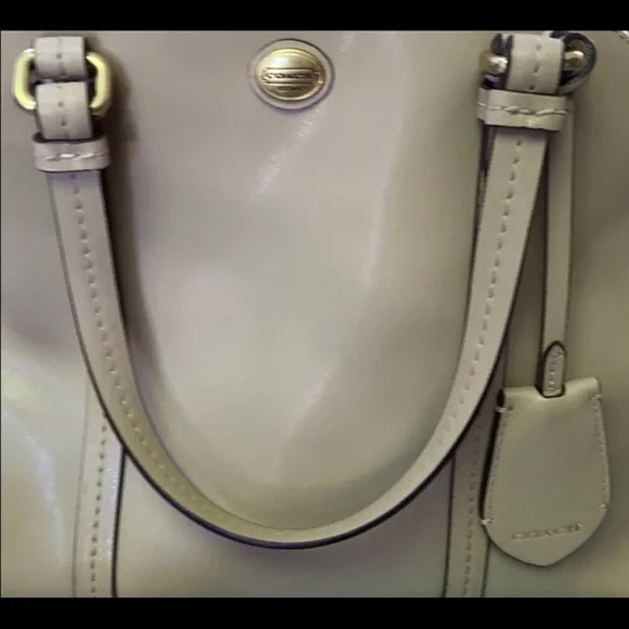 Coach light tan Dome Satchel Purse Handbag - Picture 3 of 8